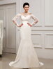 Robe de mariage en velours de soie ivoire avec applique Milanoo
