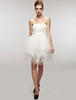 Robe de mariage exquise A-ligne en tulle ivoire bustier mini