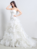 Robe de mariage exquise A-ligne organza ivoire Avec traîne