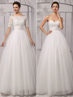 Robe de mariage exquise boule ivoire longueur plancher Milanoo