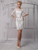 Robe de mariage exquise fourreau dentelle ivoire longueur genou Milanoo