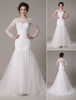 Robe de mariage exquise ivoire sirène avec paillettes bustier avec traîne Milanoo