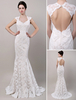 Robe de mariage exquise sirène ivoire dentelle Avec traîne