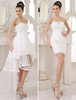 Robe de mariage ivoire à volants bustier avec traîne démontable Milanoo