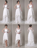 Robe de mariage ivoire fabuleuse tissu de satin avec dentelle encolure en coeur traîne démontable Milanoo