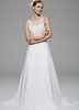 Robe de mariage Ivoire Illusion strass dentelle robe de mariée en Satin