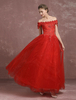 Robe de mariage princesse en dentelle perles de l’épaule Maxi Sequins étage longueur