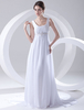 Robe de mariage taille empire blanche en chiffon encolure dégagée