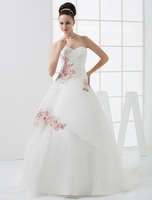 Robe de mariée à cœur A-ligne de style Européen en satin avec broderie de perles