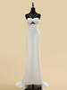 Robe de mariée à décolleté sans manches taille naturelle plissée avec traîne robe de mariée sirène