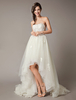 Robe de mariée à la plage bustier en dentelle asymétrique ivoire à traîne avec ceinture à zip Robe de mariage