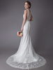 Robe de mariée à la plage en tulle ivoire col carré dos transparent à traîne courte Robe de mariage