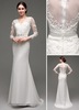 Robe de mariée à la plage ivoire col V boutonnée sur dos à traîne Robe de mariage Robe de Mariée Vintage Robe de mariage ivoire en tulle Avec traîne