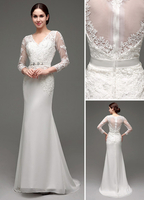 Robe de mariée à la plage ivoire col V boutonnée sur dos à traîne Robe de mariage Robe de Mariée Vintage Robe de mariage ivoire en tulle Avec traîne