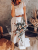 Robe de mariée 2 Pièces en dentelle Ivoire manches courtes Robes de mariée