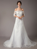 Robe De Mariée 2021 Ivoire En Dentelle Avec Épaule Et Demi D