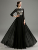 Robe de Mariée 2021 Noir Dentelle Perlé Col Bateau Robe de Mariée