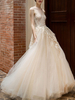 Robe de mariée 2021 Princesse Silhouette Longueur Au Sol Longueur Cou Bijou Sans Manches Taille Naturelle Dentelle Tulle Robes De Mariée