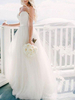 Robe de mariée 2021 robe de bal balayage sweetheart cou sans manches taille naturelle ceinture tulle robes de mariée
