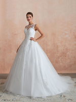 Robe De Mariée 2021 Robe De Mariée Avec Train En Tulle De Princesse En Dentelle