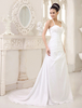 Robe de mariée 2021 Robes de mariée blanche dos nu robe de mariée strass perlage drapé robe de mariée plissée avec train
