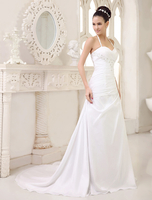 Robe de mariée 2021 Robes de mariée blanche dos nu robe de mariée strass perlage drapé robe de mariée plissée avec train