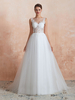 Robe De Mariée 2021 Une Ligne Sans Manches En Dentelle Etage Longueur Tulle Robes De Mariée Avec Train