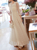 Robe de mariée 2021 Une ligne V Cou 3/4 Longueur Manches Cheville Longueur Dentelle Robes De Mariée