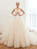 Robe De Mariée 2021 Une Ligne V Cou Sans Manche Taille Naturelle Avec Des Robes De Mariée En Tulle