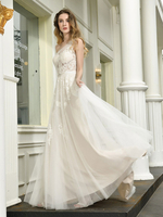 Robe de mariée 2022 Une épaule boutons sans manches Robes de mariée avec Train