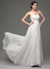 Robe de mariée A-ligne chiffon ivoire plissé bustier Avec traîne