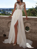 Robe de mariée A-line; Robe de mariée jupe fendue