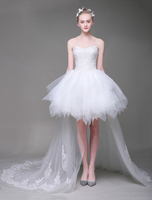 robe de mariée arrière plus longue princesse encolure coeur sans bretelles sans manches multicouche à taille naturelle lacets de dentelle