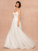 Robe de mariée blanche simple taille naturelle col en V sans manches dos nu en dentelle A-ligne robes de mariée