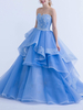 Robe de mariée bleue robe de mariage bustier zip sur dos à grande traîne