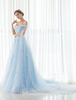 Robe de mariée bleue robe de mariage princesse en tulle hors de l\