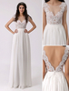 Robe de Mariée Bohème A-ligne en chiffon Robe de mariée pas chère ivoire plissé longueur plancher