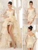 Robe de Mariée Bohème A-ligne en organza à volants robe de mariée hors de l