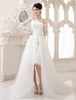 Robe de Mariée Bohème ivoire à col bateau robe de mariée avec traîne démontable Milanoo