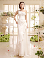 Robe de Mariée Bohème ivoire avec pan latéral et strass robe de mariée une épaule Milanoo