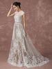 Robe de Mariée Bohème Plage en dentelle deux pièces robe de mariée encolure Illusion A-ligne sans manches avec Traîne Milanoo