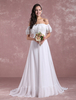 Robe de Mariée Bohème plage glands en mousseline de soie robe de mariée A-ligne hors de l