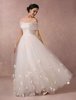Robe de Mariée Bohème plage Organza Satin Tulle appliques robe de mariée A-ligne longueur plancher Milanoo
