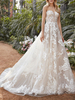 Robe de mariée bohème robe de mariage bustier boutonné sur dos à traîne