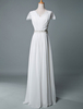Robe de mariée Bohémienne 2021 A-line Col V Robe en dentelle à manches courtes au sol Robe de mariage