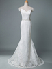 Robe de mariée Bohémienne Robe royale à traîne Robe sirène manches courtes dentelle sur l\\