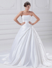 Robe de mariée bustier A-ligne en satin blanc avec perles