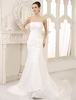 Robe de mariée bustier en taffetas ivoire avec applique à traîne Milanoo