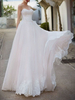 Robe de mariée Col en coeur Sans manches Longueur au sol Robes de mariée en dentelle avec train