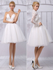 Robe de mariée courte blanche en tulle deux pièce longueur au genoux robe de mariage
